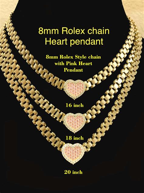 rolex heart pendant